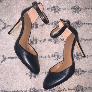 Banana republic black leather ankle strap pumps 5
